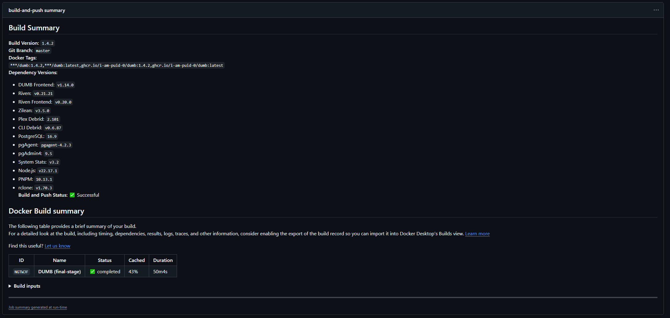 Build Summary